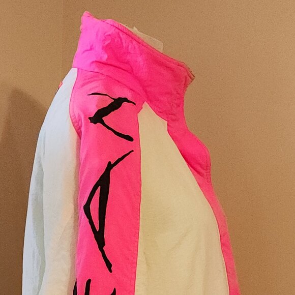 Vintage Ocean Pacific OP Pink & White Puffer Jacket Women's Size Large - X-Large - Picture 5 of 16